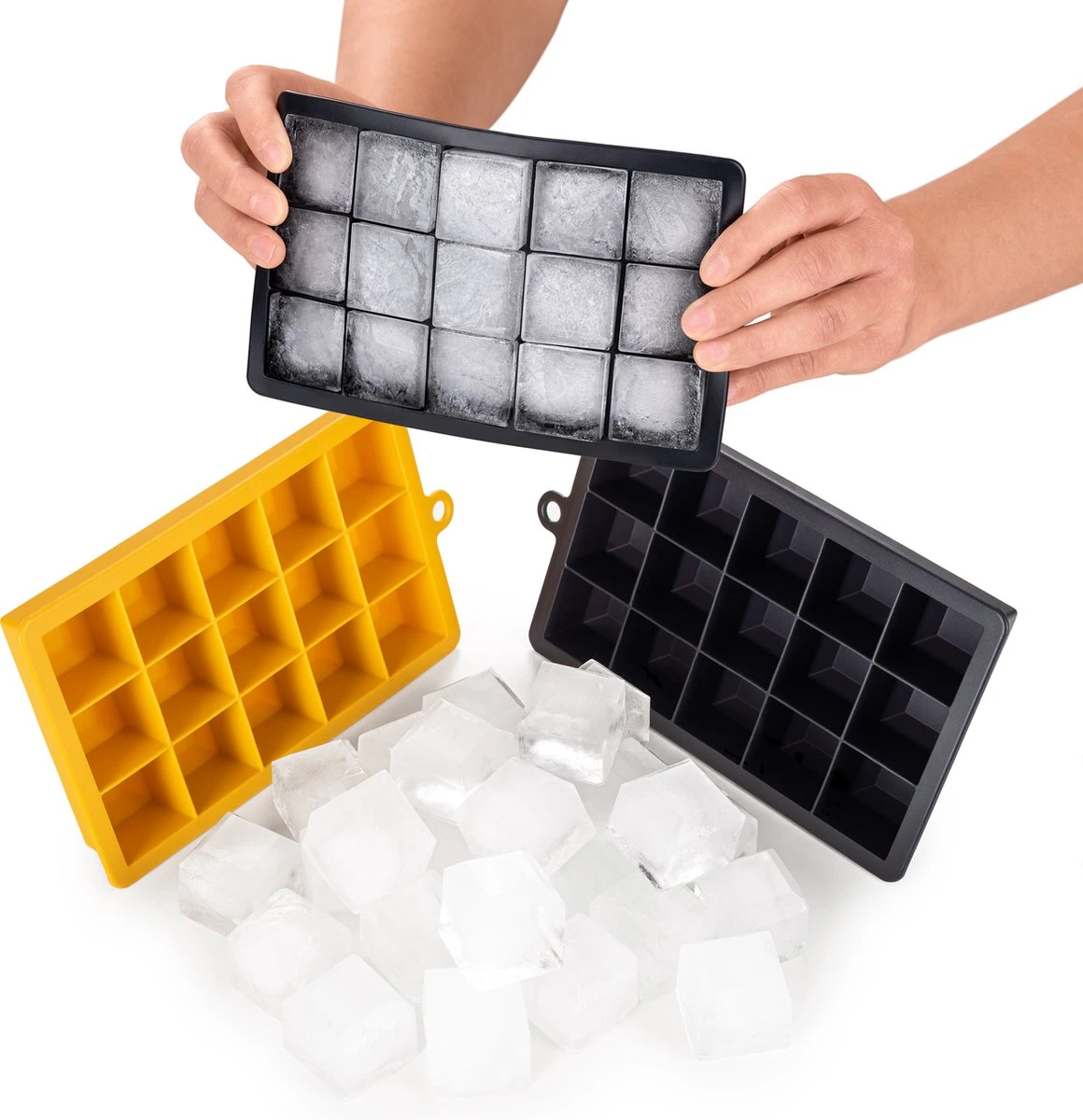 Blumtal IJsblokjesvorm - 2 X 15 IJsblokjes - Hoogwaardig Siliconen - 30 Stuks - 3,3 Cm - Zwart / Geel 3 Blumtal IJsblokjesvorm - 2 X 15 IJsblokjes - Hoogwaardig Siliconen - 30 Stuks - 3,3 Cm - Zwart / Geel - Afbeelding 3