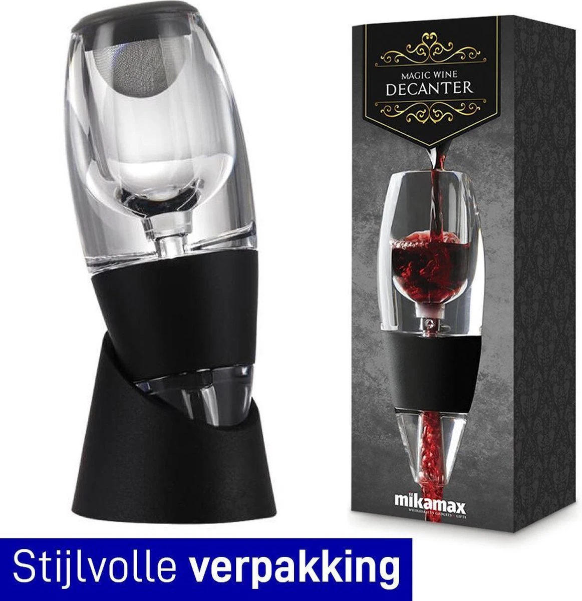 MikaMax Magic Wijn Decanteerder - Vaatwasserbestendig - Incl. Zeef - Wijn Beluchter - Decanter - Wijn Accessoires - Wijn Cadeaus - Magic Wine Decanter 1 MikaMax Magic Wijn Decanteerder - Vaatwasserbestendig - Incl. Zeef - Wijn Beluchter - Decanter - Wijn Accessoires - Wijn Cadeaus - Magic Wine Decanter