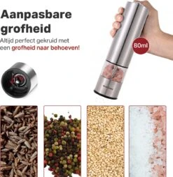 Vivid Green Elektrische Peper En Zoutmolen Set - Zoutstellen - Zoutmolen - Kruidenmolen - Zout En Pepermolen Set - Incl. Houder - RVS -Kookgerei Koning Verkoop 1165x1200 2