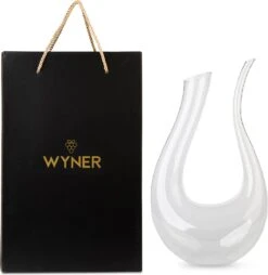 WYNER Puglia - Luxe Wijn Decanteerder Incl. Gratis Cleaning Pearls - In Luxe GiftBox - Decanteer Karaf - Wijn Karaf - Wine Decanter - Wijnbeluchter - Karaf Voor Wijn - Wijn Accessoires - Wijn Set