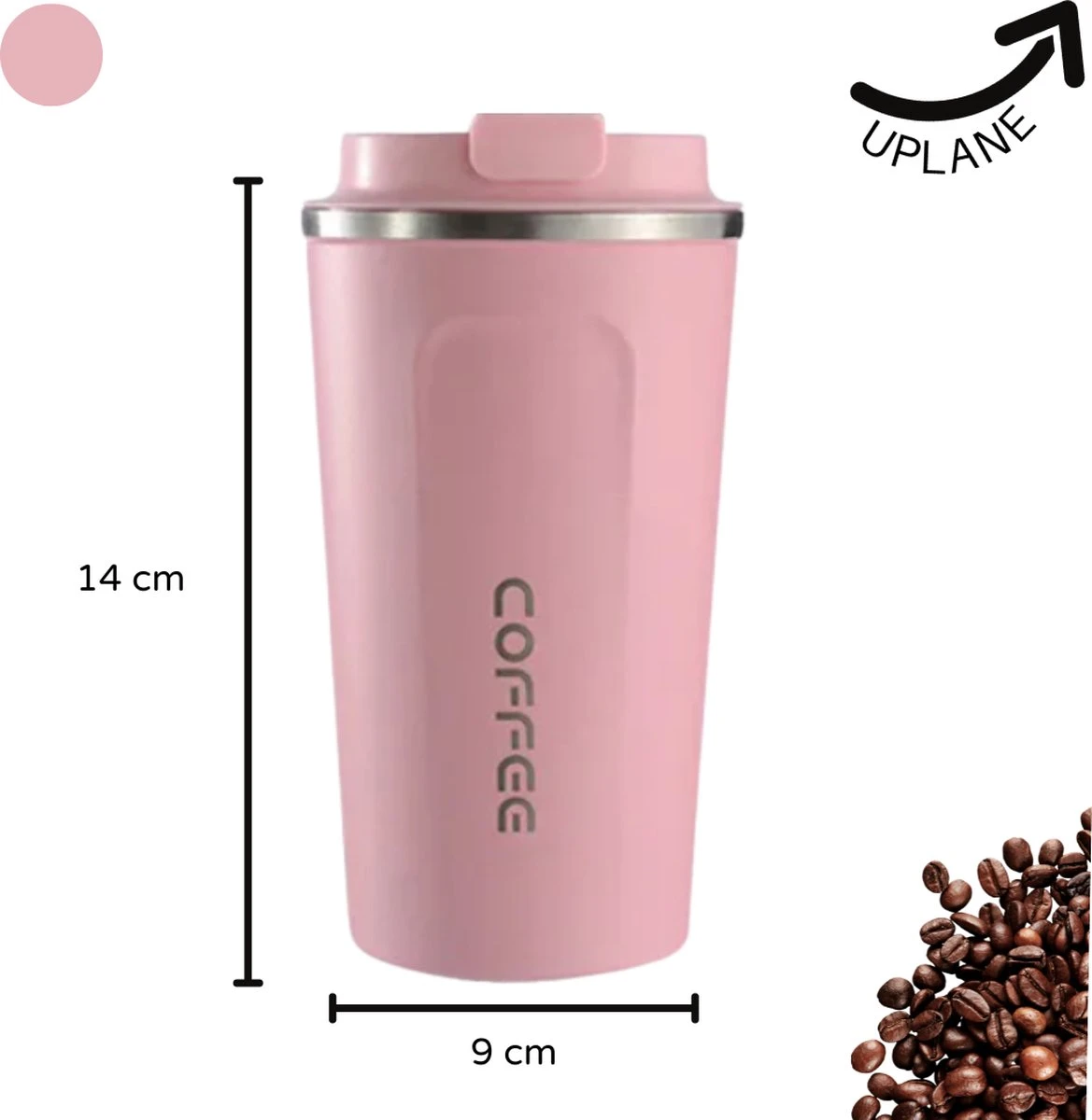 Thermosbeker - Koffiebeker To Go - Travel Mug - Dubbelwandig, RVS & Lekvrij - Thermosbeker Koffie - 380 ML – Roze 5 Thermosbeker - Koffiebeker To Go - Travel Mug - Dubbelwandig, RVS & Lekvrij - Thermosbeker Koffie - 380 ML – Roze - Afbeelding 5