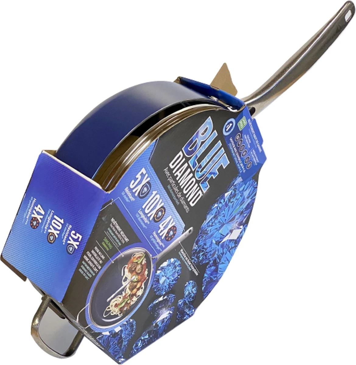 Blue Diamond – Sauteerpan Inclusief Deksel – Hapjespan – 28 Cm - Coating Met Diamant - Blauw 2 Blue Diamond – Sauteerpan Inclusief Deksel – Hapjespan – 28 Cm - Coating Met Diamant - Blauw - Afbeelding 2