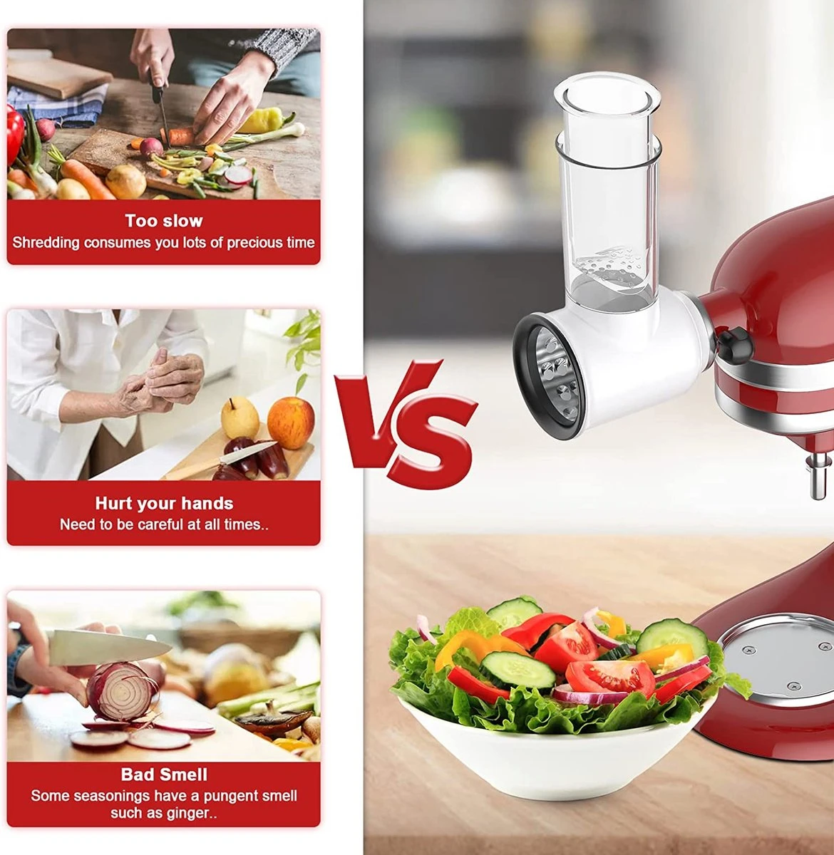 COFUN Groentesnijder Voor Kitchenaid Accessoires, Roestvrij Staal Groentesnijder Voor Kitchen Aid Accessoires, Roestvrij Staal Groentesnijder Kaasrasp Saladesnijder Voor Kitchenaid Groentesnijder 2 COFUN Groentesnijder Voor Kitchenaid Accessoires, Roestvrij Staal Groentesnijder Voor Kitchen Aid Accessoires, Roestvrij Staal Groentesnijder Kaasrasp Saladesnijder Voor Kitchenaid Groentesnijder - Afbeelding 2