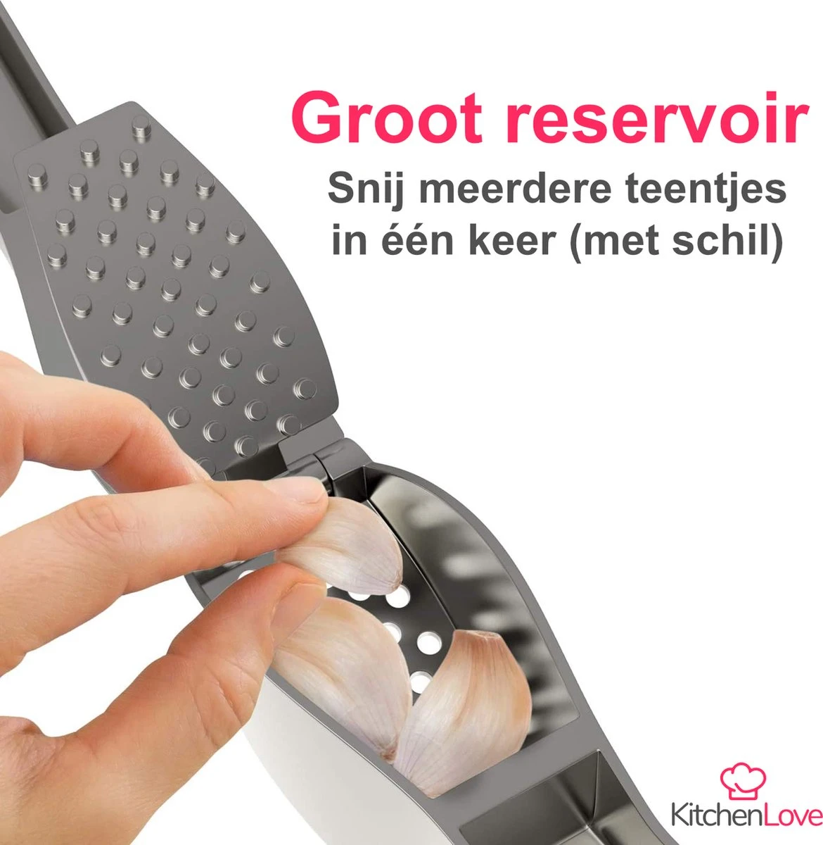 KitchenLove Knoflookpers - Knoflookpers/Gemberpers - Vaatwasser Bestendig 7 KitchenLove Knoflookpers - Knoflookpers/Gemberpers - Vaatwasser Bestendig - Afbeelding 7