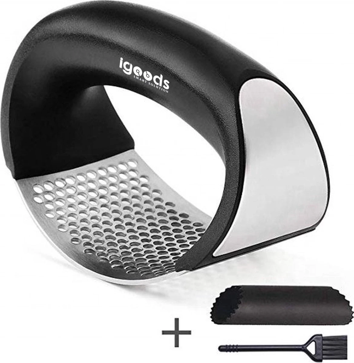 Igoods Knoflookpers/Gemberpers - Vaatwasser Bestendig - Met Borstel & Siliconen Peller 1 Igoods Knoflookpers/Gemberpers - Vaatwasser Bestendig - Met Borstel & Siliconen Peller