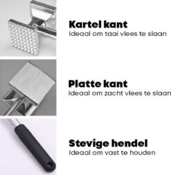 YUGN Combi BBQ Thermometer Vleesthermometer Digitaal En Vleeshamer Vleesvermalser - Inclusief Batterij En Meat Guide - Meat Tenderizer Vleespletter - Oventhermometer Ovenbestendig En Kookthermometer - Barbecue Tip - Barbeque BBQ Accesoires - Cadeau -Kookgerei Koning Verkoop 1171x1200 5