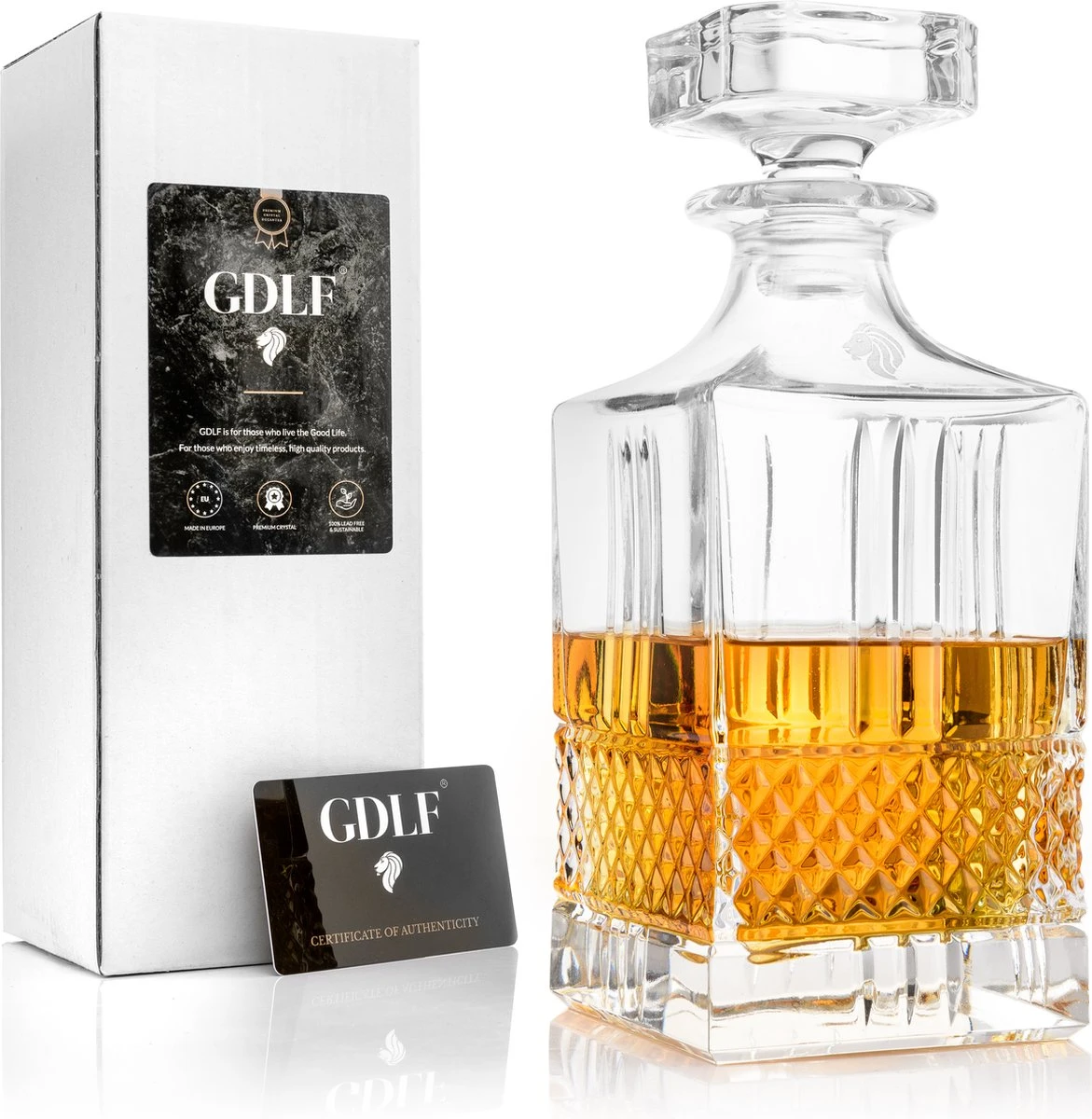 GDLF® Kristal Whiskey Karaf Superior - Whiskey Set - Decanteer Karaf - Made In Europa - Peaky Blinders - Kristallen Karaf Voor Whiskey, Gin, Wodka, Likeur, Wijn & Rum - 800 ML - Kado Man - Cadeau Voor Man & Vrouw 1 GDLF® Kristal Whiskey Karaf Superior - Whiskey Set - Decanteer Karaf - Made In Europa - Peaky Blinders - Kristallen Karaf Voor Whiskey, Gin, Wodka, Likeur, Wijn & Rum - 800 ML - Kado Man - Cadeau Voor Man & Vrouw