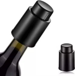 Happy Cook® Wijn Vacuümpomp - Wijnstopper – Wine Saver – Wijndop – Met Datumschaal - Zwart