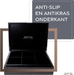 Invicto Products Theedoos 6 Vaks - Ruimte Voor 120 Theezakjes - Bamboe - Anti Slip En Anti Kras - Zwart -Kookgerei Koning Verkoop 1176x1200 21