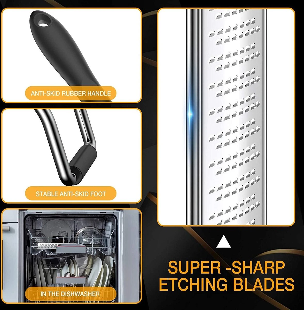 Merkloos Professionele Rasp Van RVS 304 - Kaasrasp Met Zeer Stabiele Voet - Gratis Borsteltje En Beschermhoesje - Multifunctioneel 4 Merkloos Professionele Rasp Van RVS 304 - Kaasrasp Met Zeer Stabiele Voet - Gratis Borsteltje En Beschermhoesje - Multifunctioneel - Afbeelding 4