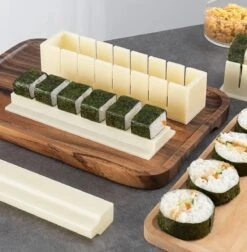 Surpass-Sushi Roll Making Kit Complete-Sushi Maker Set Voor Beginners-10 Stuks Plastic Sushi Set Tool-Sushi Rice Roll Mold-Perfect Home Cooking Kitchen Tool-Beige-19.6cm*7cm*6.3cm -Kookgerei Koning Verkoop 1178x1200 8