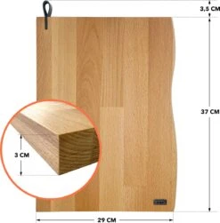 Industrial Living Snijplank Hout - Hakblok Met Lederen Lus Houder- Massief Beukenhout- Groot Formaat-3CM Dik -Kookgerei Koning Verkoop 1180x1200 6
