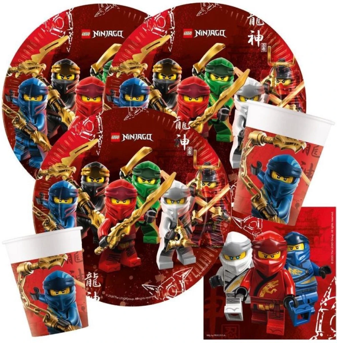 Kinderpartyset S Lego Ninjago, 52-teilige 1 Kinderpartyset S Lego Ninjago, 52-teilige
