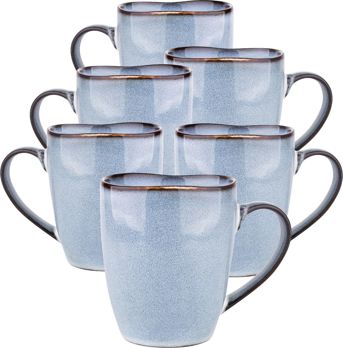 Koffiekopjes - Cappuccino Kop - Theemok - Koffiebeker - Blauw - 320ml - Set Van 6 1 Koffiekopjes - Cappuccino Kop - Theemok - Koffiebeker - Blauw - 320ml - Set Van 6
