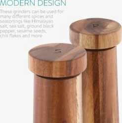 Navaris Zout En Pepermolen Set - Handmatige Molen Met Instelbaar Keramisch Maalwerk - Navulbaar En Duurzaam - Gemaakt Van Acaciahout -Kookgerei Koning Verkoop 1184x1200 10