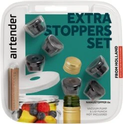 Airtender - 6 Wijnstoppers - Vacumeren Flessen & Potten - Herbruikbaar - Lekvrij -Kookgerei Koning Verkoop 1185x1200 21