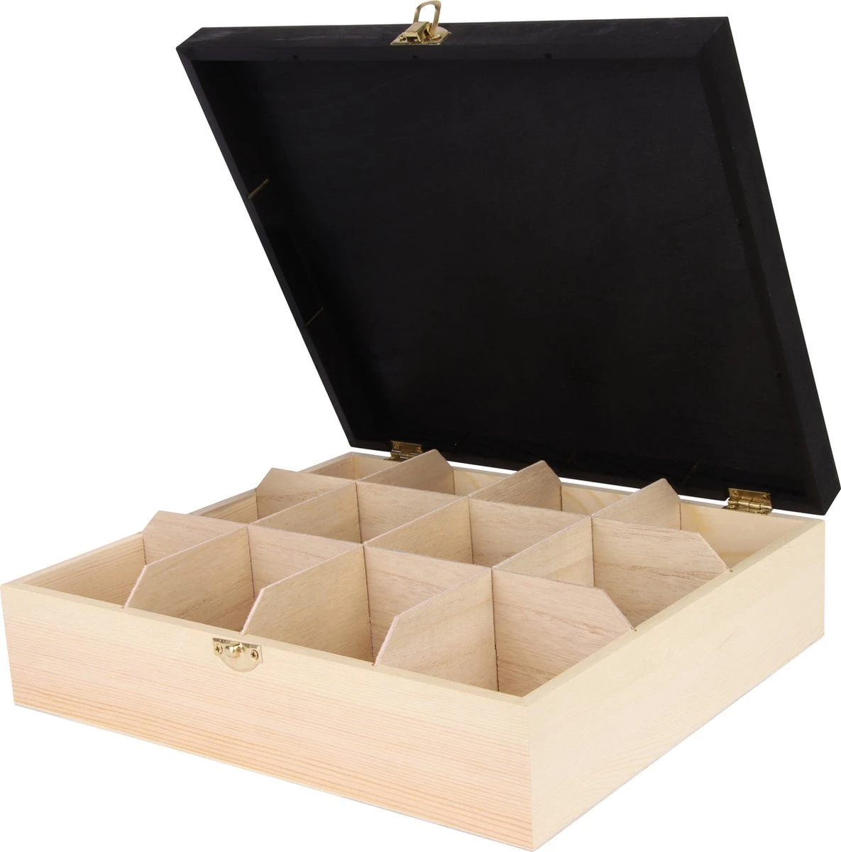 Theedoos 12 Vaks - Theedoos - Zwarte Theedoos 1 Theedoos 12 Vaks - Theedoos - Zwarte Theedoos