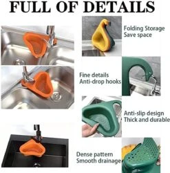 Merkloos Kunststof - Vergiet - Donkergroen - Driehoek - Zeef - Spoelbak - Gootsteen - Zwaanvorm - Lange Haak -Kookgerei Koning Verkoop 1187x1200 5