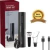 GØDLY® Elektrische Kurkentrekker Set - Wijnset - Wijnopener - Wijn Accessoires - Flessenopener - Kurkentrekker– Wijnstopper - Wijnfles Opener - Oplaadbaar Met Bijgeleverde Kabel