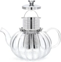Glazen Theepot Met Filter (RVS) - 1.2 Liter - Pompoen Design - Thee Infuser – Borosilicaat – Anti-druppel Tuit -Kookgerei Koning Verkoop 1191x1200 6