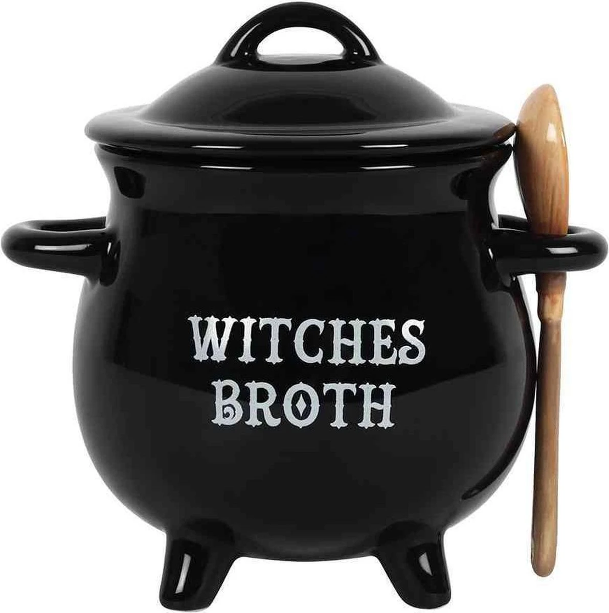 Something Different Soepkom Witches Broth Cauldron With Broom Spoon Zwart 1 Something Different Soepkom Witches Broth Cauldron With Broom Spoon Zwart