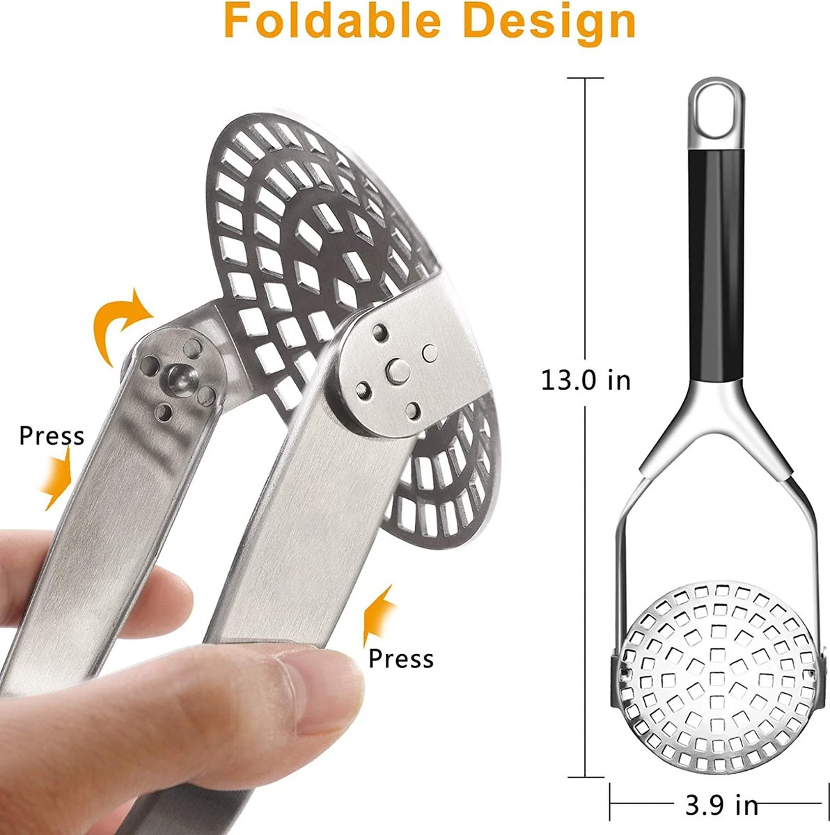 BOTC Aardappelstamper - Pureestamper - Stampot Stamper - Aardappelstamper - Opvouwbaar 2 BOTC Aardappelstamper - Pureestamper - Stampot Stamper - Aardappelstamper - Opvouwbaar - Afbeelding 2