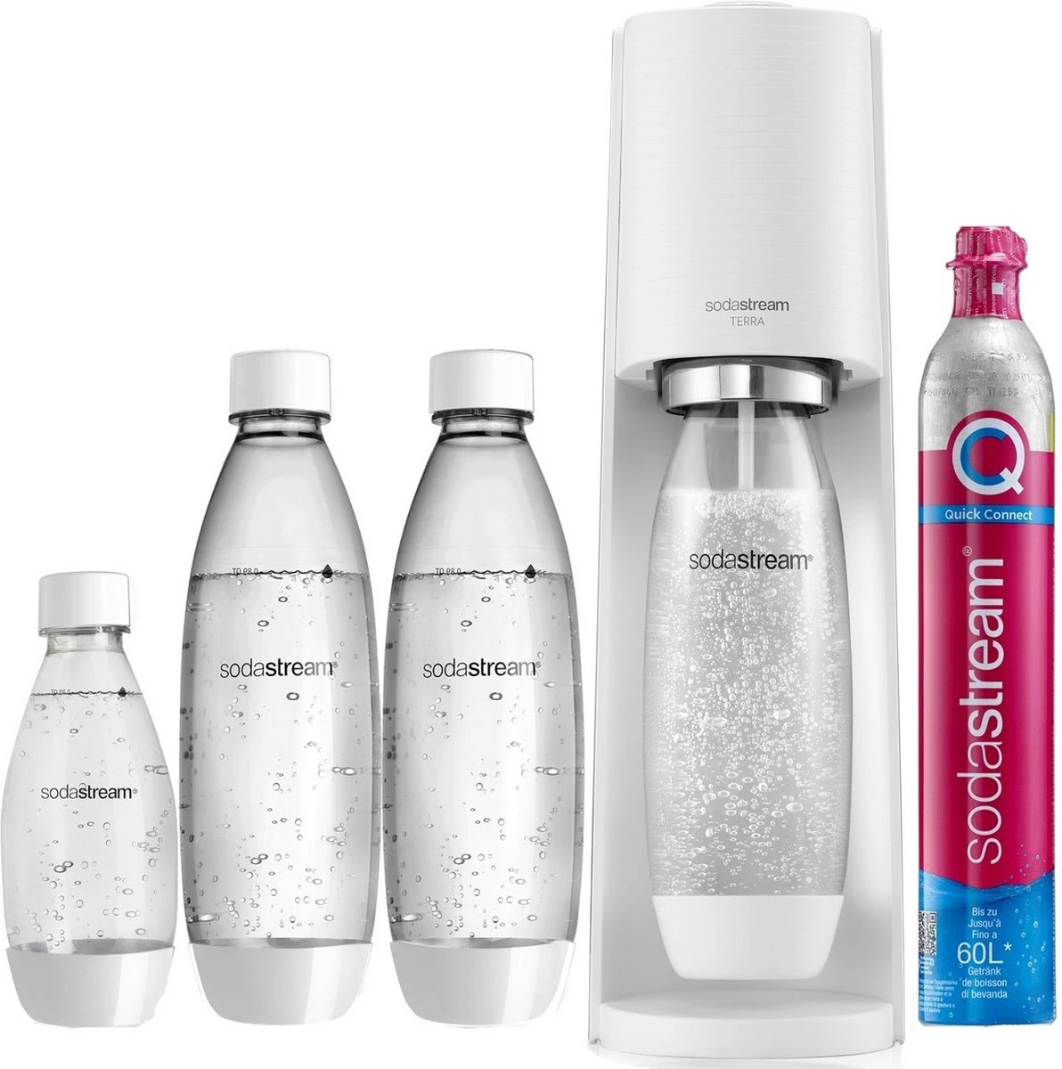 SodaStream WIT - MEGAPACK Met 3 Flessen En CO2 Cilinder ! 1 SodaStream WIT - MEGAPACK Met 3 Flessen En CO2 Cilinder !