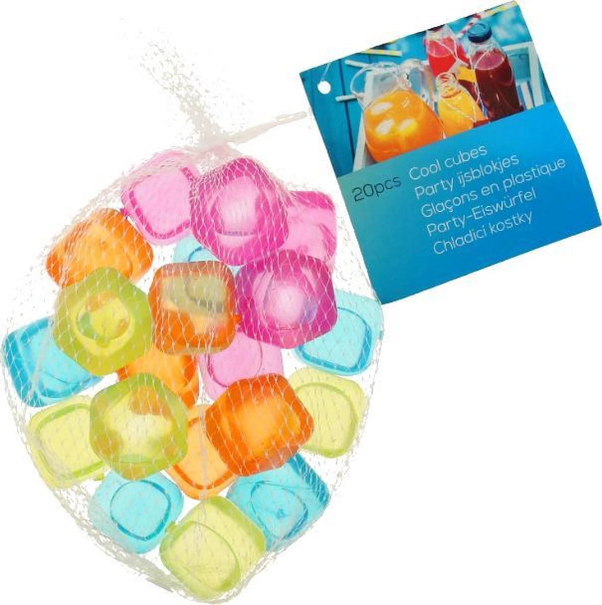 Merkloos Herbruikbare Ijsblokjes - Duurzaam - Milieuvriendelijk - Stevig Kunststof - Gekleurd - 20 Stuks 1 Merkloos Herbruikbare Ijsblokjes - Duurzaam - Milieuvriendelijk - Stevig Kunststof - Gekleurd - 20 Stuks