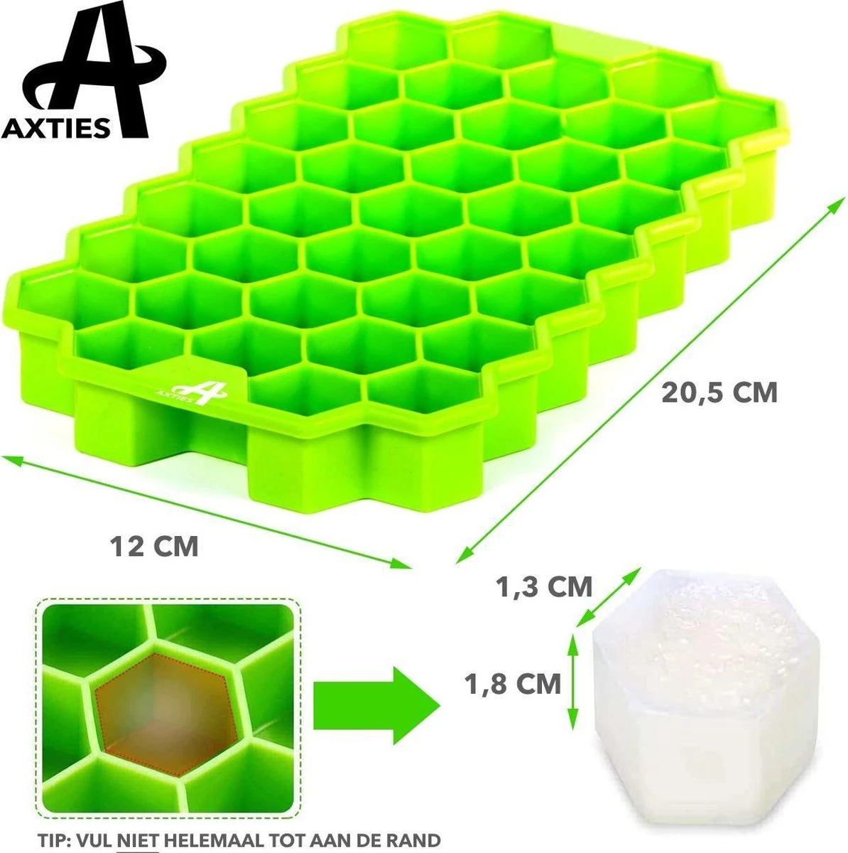 Axties - IJsblokjesvorm Met Deksel - Siliconen - Multicolor - 4 Stuks 2 Axties - IJsblokjesvorm Met Deksel - Siliconen - Multicolor - 4 Stuks - Afbeelding 2