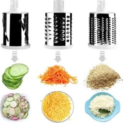 Groentesnijder - Rasp & Kaasrasp - Multifunctioneel - Keukensnijder - Vaatwasser Bestendig - Inclusief 3 Opzetstukken -wit/groen -Kookgerei Koning Verkoop 1194x1200 8