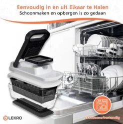 Lekro Multifunctionele Groentesnijder Met Glazen Ovenschaal - Mandoline - Uiensnijder - Frietsnijder - Groentensnijder- Anti-slip Mat - Glas & RSV - 12-delig 16 Lekro Multifunctionele Groentesnijder Met Glazen Ovenschaal - Mandoline - Uiensnijder - Frietsnijder - Groentensnijder- Anti-slip Mat - Glas & RSV - 12-delig -Kookgerei Koning Verkoop 1196x1200 19