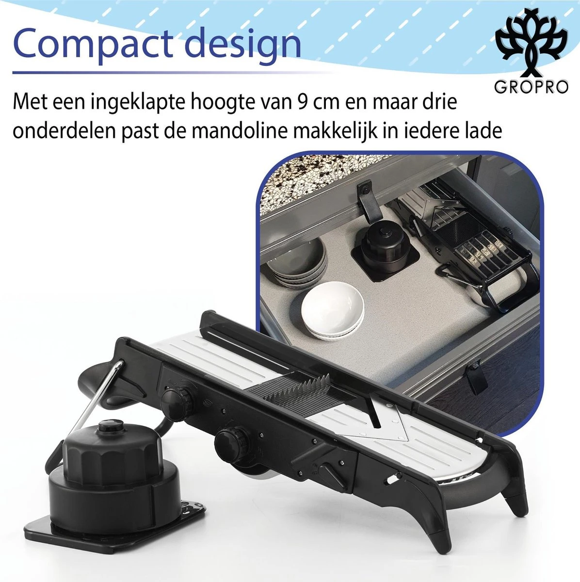 Mandoline V-blade All In One - Centreer Mes - Roestvrij Staal - Julienne, Plakjes Of Blokjes - Keukensnijder - Snijmachine - Groentesnijder 8 Mandoline V-blade All In One - Centreer Mes - Roestvrij Staal - Julienne, Plakjes Of Blokjes - Keukensnijder - Snijmachine - Groentesnijder - Afbeelding 8