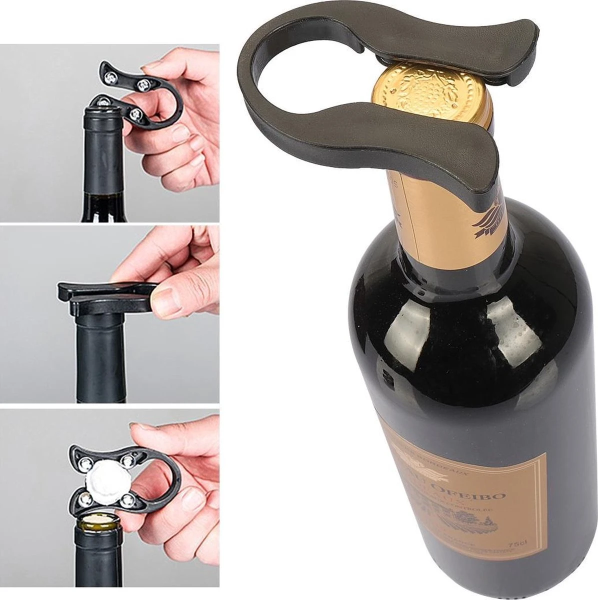MD-Goods ® Kurkentrekker + Wijn Accessoires Giftbox – Wijnopener Set – Flesopener – Schenktuit – Corkscrew – Cadeautip – Leder – Zwart 9 MD-Goods ® Kurkentrekker + Wijn Accessoires Giftbox – Wijnopener Set – Flesopener – Schenktuit – Corkscrew – Cadeautip – Leder – Zwart - Afbeelding 9