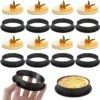 ZDNT 8 Stuks Mousse Tartelette Vormpjes, Dessertringen, 8 Cm, Anti-aanbaklaag, Taartvormen, Zonder Geur, Geperforeerde Ring, Taartring, Set Taartring, Ronde Bakringen Voor Doe-het-zelf Mousse, Taartdecoratie