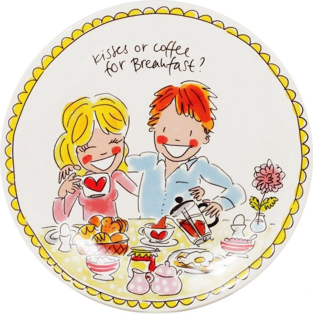 Blond Amsterdam Bord 22 Cm Love - Even Bijkletsen 1 Blond Amsterdam Bord 22 Cm Love - Even Bijkletsen