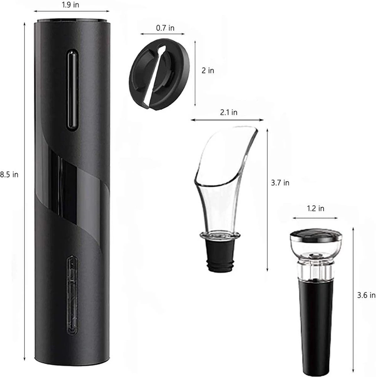 Merkloos Elektrische Kurkentrekker - Wijnopener - Luxe Set - Wijn Opener Accessoires - Kurkentrekker - Flessenopener - Wijnstopper - Foliesnijder - Complete Set 6 Merkloos Elektrische Kurkentrekker - Wijnopener - Luxe Set - Wijn Opener Accessoires - Kurkentrekker - Flessenopener - Wijnstopper - Foliesnijder - Complete Set - Afbeelding 6