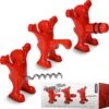 Happy Men Set – Wijn Accessoires - Flesopener - Kurkentrekker - Wijnstopper - 8 X 8,5 X 6 Cm - Set Van 3