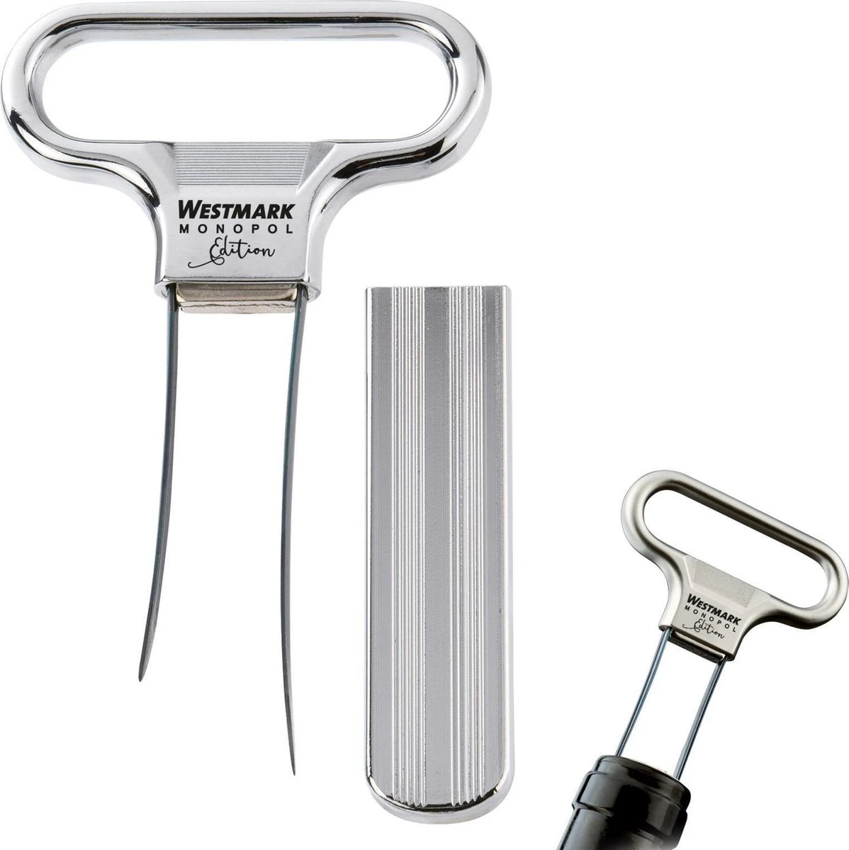 Westmark Ah-So Ontkurker En Herkurker - Incl. Flessenopener - Zink/Staal Verchroomd 1 Westmark Ah-So Ontkurker En Herkurker - Incl. Flessenopener - Zink/Staal Verchroomd