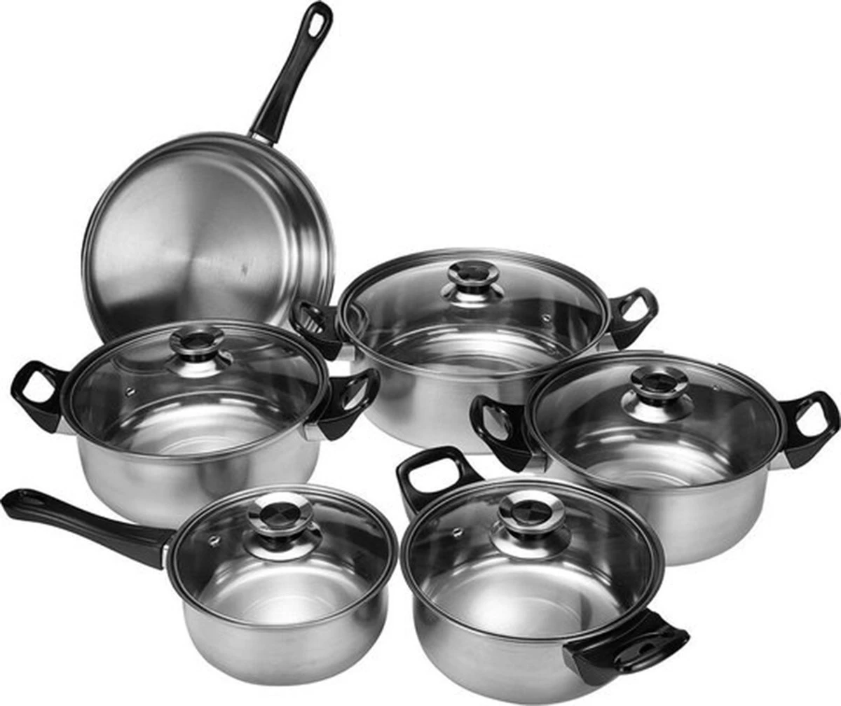 KitchenPrince 12-Delige Pannenset RVS - Pottenset - Kookpannen - Koekenpan - Steelpan - Bakpan - PFAS-Vrij - Pannenset - Pannenset Inductie - Antiaanbaklaag - Koekenpannenset 6 KitchenPrince 12-Delige Pannenset RVS - Pottenset - Kookpannen - Koekenpan - Steelpan - Bakpan - PFAS-Vrij - Pannenset - Pannenset Inductie - Antiaanbaklaag - Koekenpannenset - Afbeelding 6