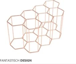 Wijnrek Hexagon 9 Flessen | Flessenrek | Wijn Accessoires | Wijnkast | Wijnrek Metaal | Wijnrekken | Wijnfleshouder | Wijnhouder | Rosé Goud -Kookgerei Koning Verkoop 1200x1012 11