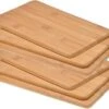 Merkloos Set Van 6x Houten Bamboe Serveer Planken / Snijplanken / Broodplanken 22 X 14 Cm - Snijplanken / Serveerplanken