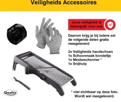 Mandoline - Vlijmscherp - Keukensnijder – Groentesnijder – Incl. Anti Snij Handschoenen En Snij Hulp - Qwality 14 Mandoline - Vlijmscherp - Keukensnijder – Groentesnijder – Incl. Anti Snij Handschoenen En Snij Hulp - Qwality -Kookgerei Koning Verkoop 1200x1016 2