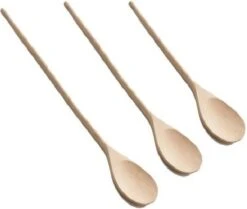 Merkloos Houten Pollepels - Set 3 Stuks - Hout