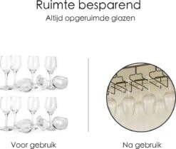Wijnglazen Houder - Zwart - 6 Rijen - 18 Glazen - Ophangrek Wijnglazen - Wijnrek - Glazenrek - Wijn Glas Rek - Wijnglas Houder - Wijnglazenhouder - Glasophangrek - Wijnglas Rek - Bar En Keuken -Kookgerei Koning Verkoop 1200x1017 15