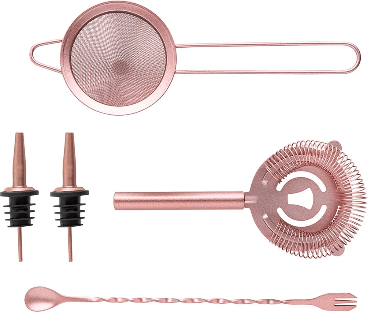 Cosas - Cocktail Set - Roze - Champagne Pink - Cocktail Shaker Set - 8-delig Cocktailset - Cocktail Shaker - Cocktail Maatbeker - Jigger - Zeef - Roerstaaf - Schenktuit - Flessenstop - Flesopener - RVS - Cadeau 2 Cosas - Cocktail Set - Roze - Champagne Pink - Cocktail Shaker Set - 8-delig Cocktailset - Cocktail Shaker - Cocktail Maatbeker - Jigger - Zeef - Roerstaaf - Schenktuit - Flessenstop - Flesopener - RVS - Cadeau - Afbeelding 2