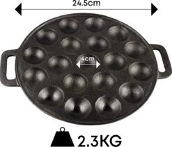 YUGN BLACK Poffertjespan Poffertjesmaker 6 Delige Set - 19 Poffertjes Incl Doseerfles Kwast Poffertjesvork Siliconen Ovenwanten - Platte Onderkant Poffertjespan Inductie Poffertjespan Elektrisch - Cadeau Tip -Kookgerei Koning Verkoop 1200x1023 8