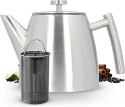 Vaja® Theepot Camille Met Filter - Zilver - 1.0L - RVS Dubbelwandig - Theekan -Kookgerei Koning Verkoop 1200x1027 4