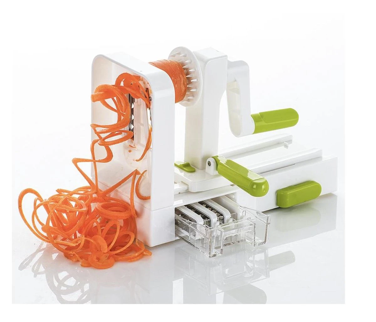 Merkloos Premiumful ® - Multifunctionele Spiraalsnijder Met Zuignap - Inclusief 5 Verschillende Snijbladen - Opvouwbaar - BPA Vrij 2 Merkloos Premiumful ® - Multifunctionele Spiraalsnijder Met Zuignap - Inclusief 5 Verschillende Snijbladen - Opvouwbaar - BPA Vrij - Afbeelding 2