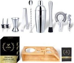 Sybra Cocktailset - 10 Delig - Cocktail Shaker - Cocktail Boek - Cocktail Set - Roestvrijstaal - Geschenkverpakking -Kookgerei Koning Verkoop 1200x1031 10