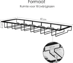 Merkloos Ophangrek Wijnglazen - Zwart - 18 Glazen - 6 Rijen - Wijnglazenhouder 13 Merkloos Ophangrek Wijnglazen - Zwart - 18 Glazen - 6 Rijen - Wijnglazenhouder -Kookgerei Koning Verkoop 1200x1031 11